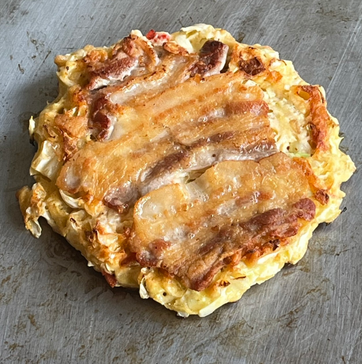 両面焼いたお好み焼き