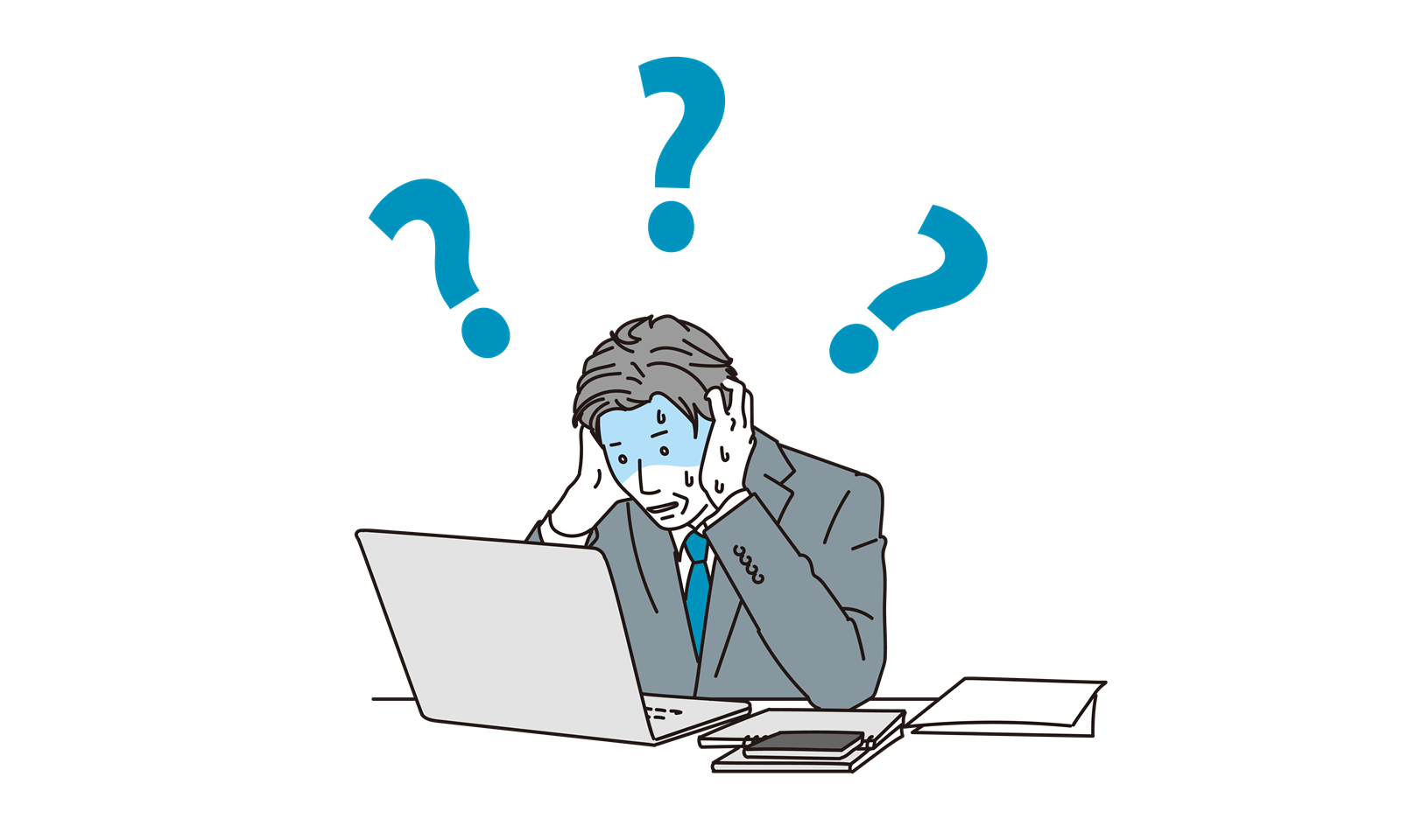 悩んでいる男性イラスト