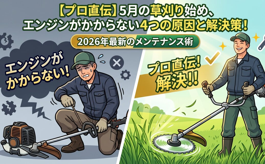 プロ直伝】5月の草刈り始め、エンジンがかからない4つの原因と解決策